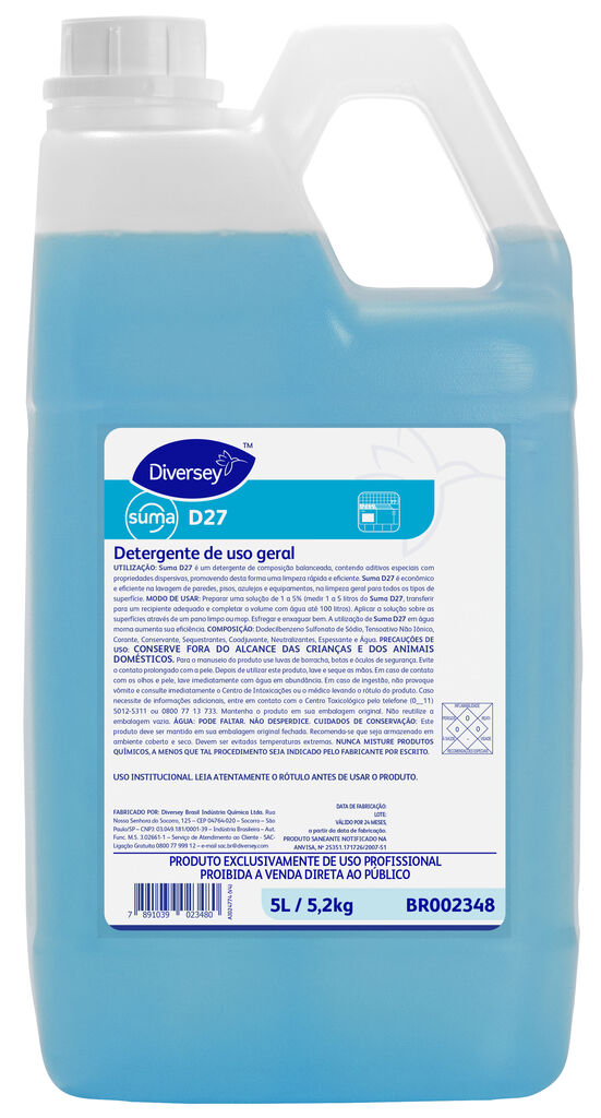 SUMA D27 2x5L - DETERGENTE DE USO GERAL